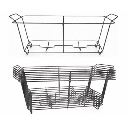 Kitchsy Full Size Buffet Chafing Dish Stand, Black Wire Rack Frame for Serving Pans, Food Warmer Stand for Catering, Weddings, Parties, Events, Reusable Chafer Rack (25)