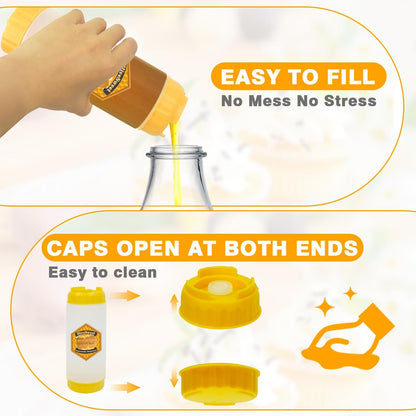 18 Oz 2 Pack Honey Jar Honey Dispenser No Drip For Double Ended Squeeze Syrup Dispenser For Home Kitchen