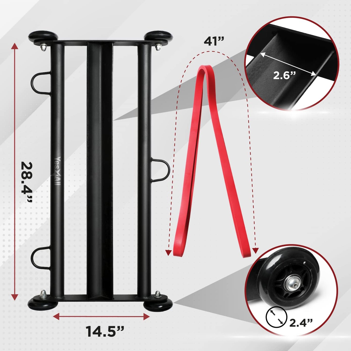 Yes4All Glute Ham Glider, Exercise Wheels for Home Gym Fitness, Glute Hamstring, Booty Building