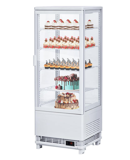 ActiveTrail Countertop Refrigerator 3.5 Cu.ft, Commercial Pastry Display Case with LED, Frost-Free Air Cooling, Lockable Glass Door Fridge for Bakery, Cafe, Restaurant