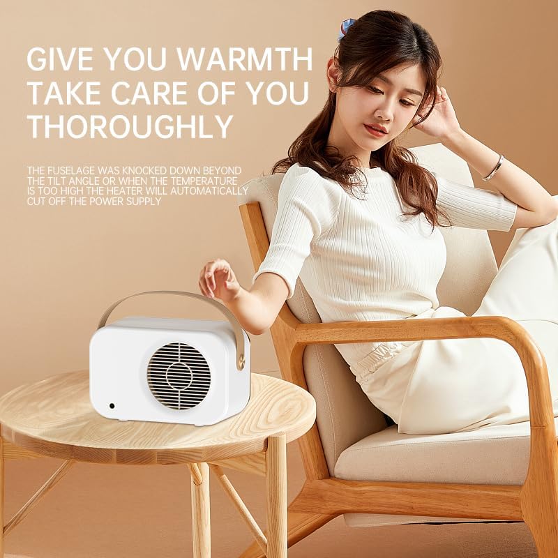 Indoor Heater, 1200 Watt Portable Electric Heater, Temperature Controlled Lightless PTC Ceramic Heater for Bedroom and