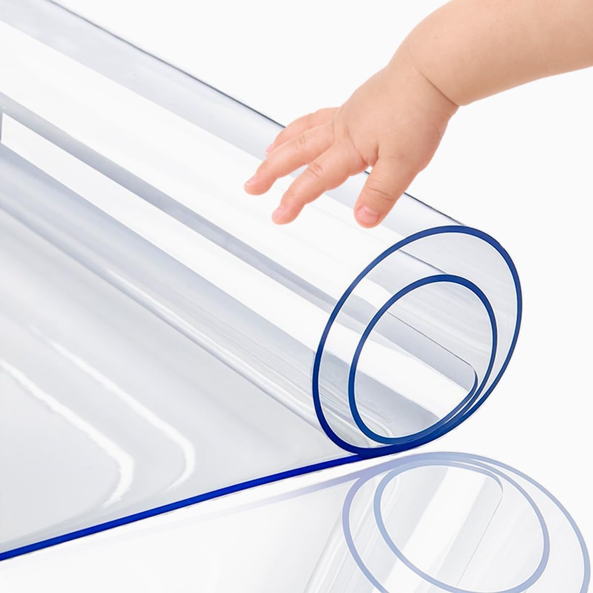 20x42 Inch 1.5mm PoPoTo Clear Desk Pad Cover Protector - Dining Room Table Cover, Plastic Tablecloth Protector, Vinyl