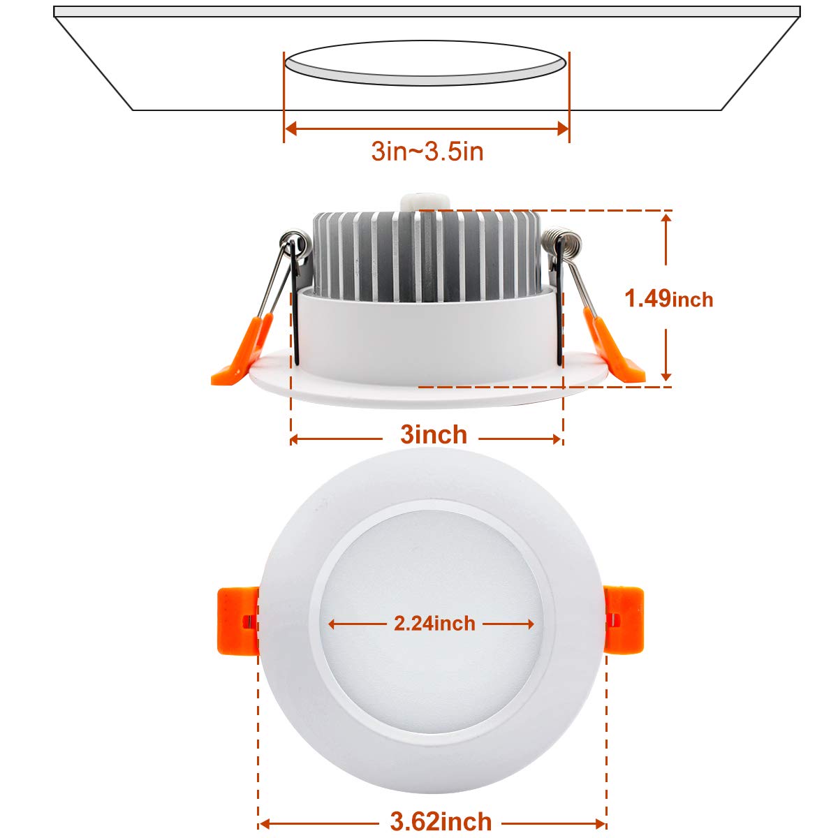 YGS-Tech Smart 3 Inch LED Recessed Lighting RGB WiFi Downlight, 5W Compatible with Alexa and Google Home, Dimmable RGB & CCT 2700-6500K Color Changing, 120V Ceiling Light with LED Driver (4 Pack)