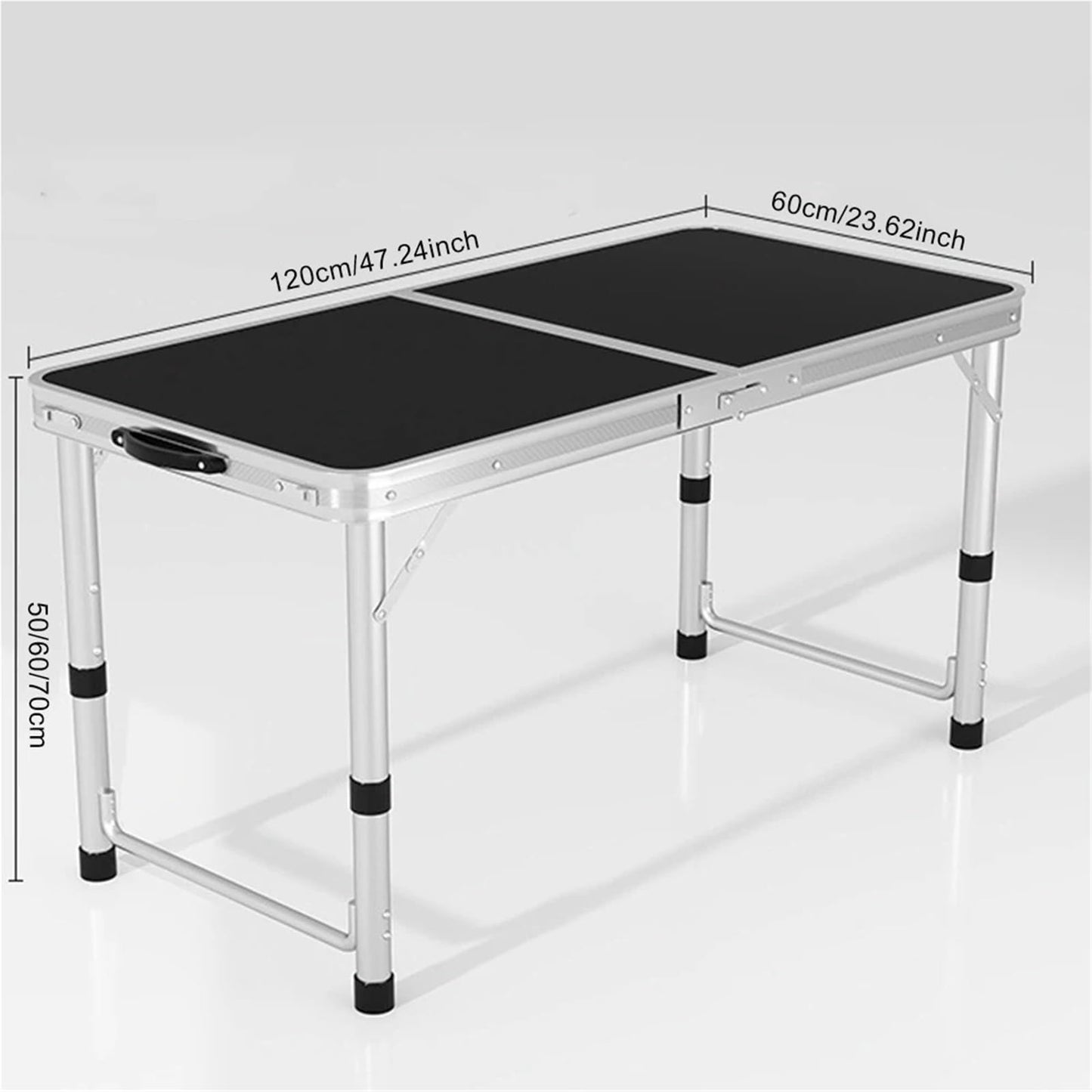 Lightweight Aluminum Foldable Portable Picnic Table with Handle for Camping Fishing Outdoor Activities