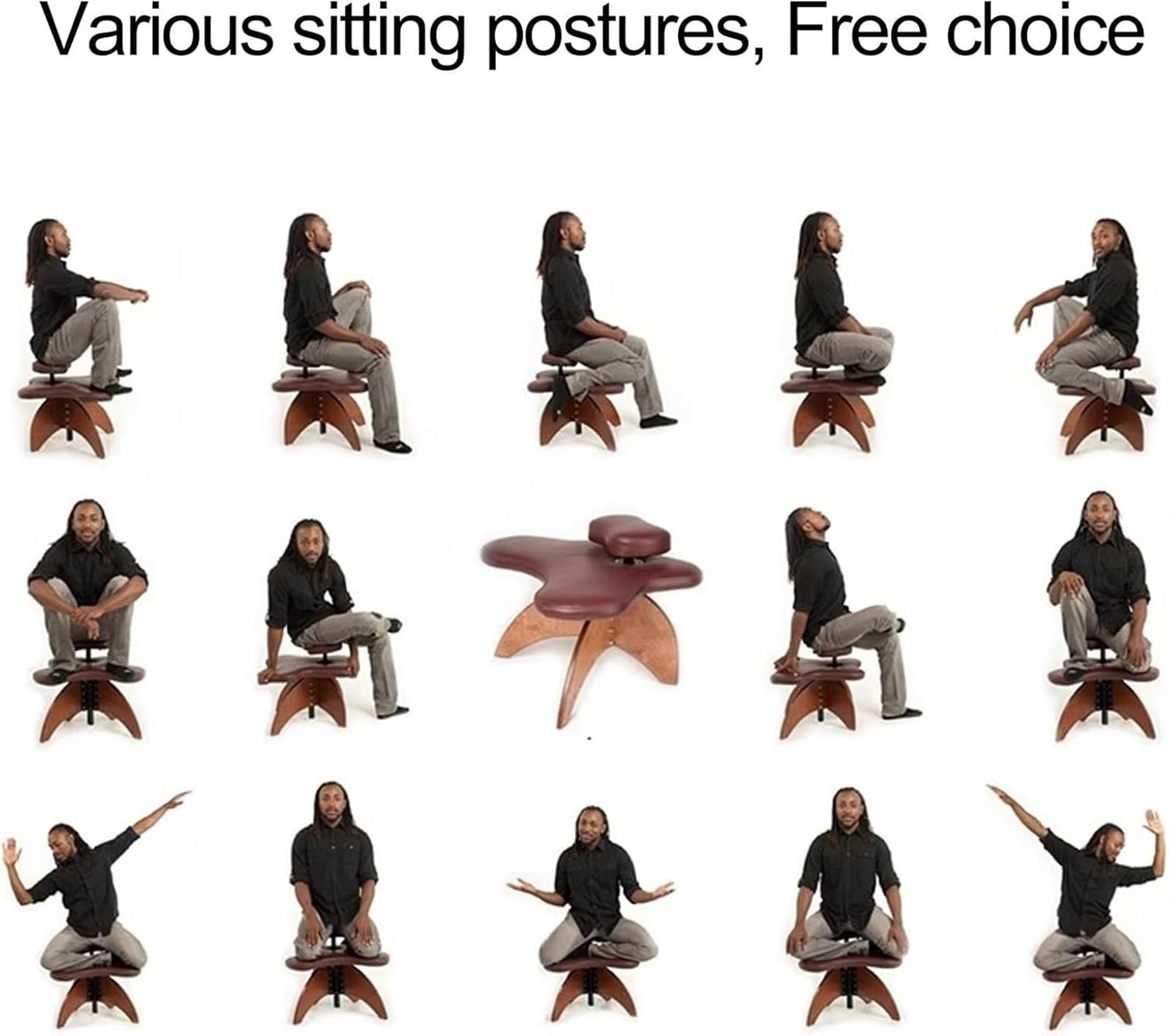 Meditation Chair,Cross Legged Chair, Ergonomic Cross Legged Chair for Office or Home, Knee Support Chair Posture Corrective Seat with Height Adjustable(Orange)