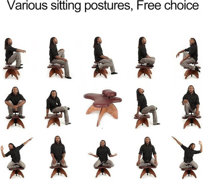 Meditation Chair,Cross Legged Chair, Ergonomic Cross Legged Chair for Office or Home, Knee Support Chair Posture Corrective Seat with Height Adjustable(Orange)