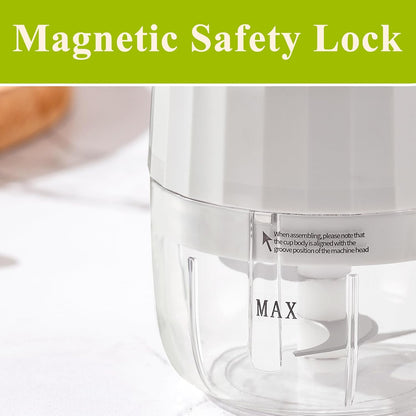 Electric Garlic Chopper 250ml, Mini Cordless Food Processor with 304 Stainless Steel Blade