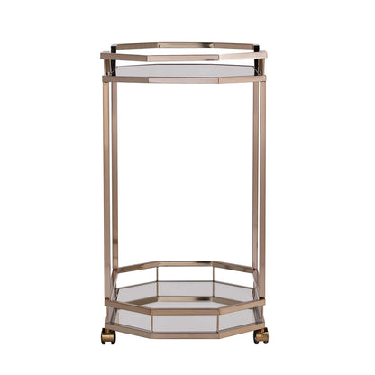SEI Furniture Ari Art serving cart, Champagne with mirror (AMZ1102ZH)