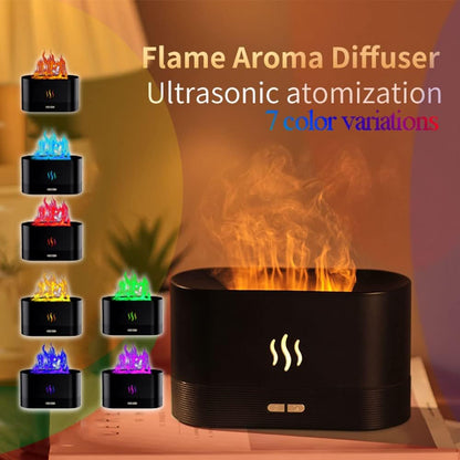 Upgraded 7 Color Flame Essential Oil Diffuser, USB Personal Desktop Cool Mist Humidifier with Auto-Off