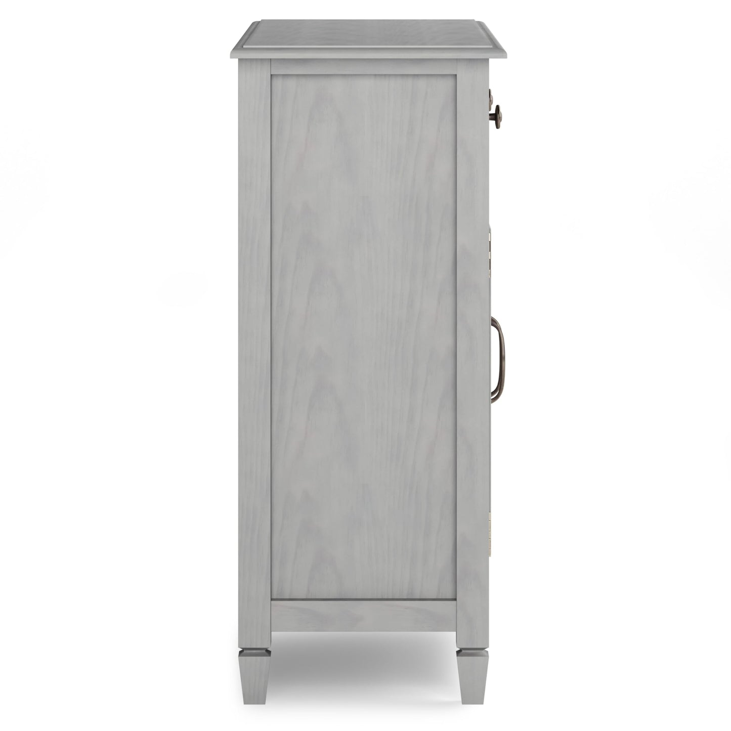 SIMPLIHOME Connaught 40-inch Wide Solid Wood Storage Cabinet in Fog Grey for Entryway, Living Room, Organizer for Hats, Gloves, Shoes, Keys, Slim Design, Traditional Style