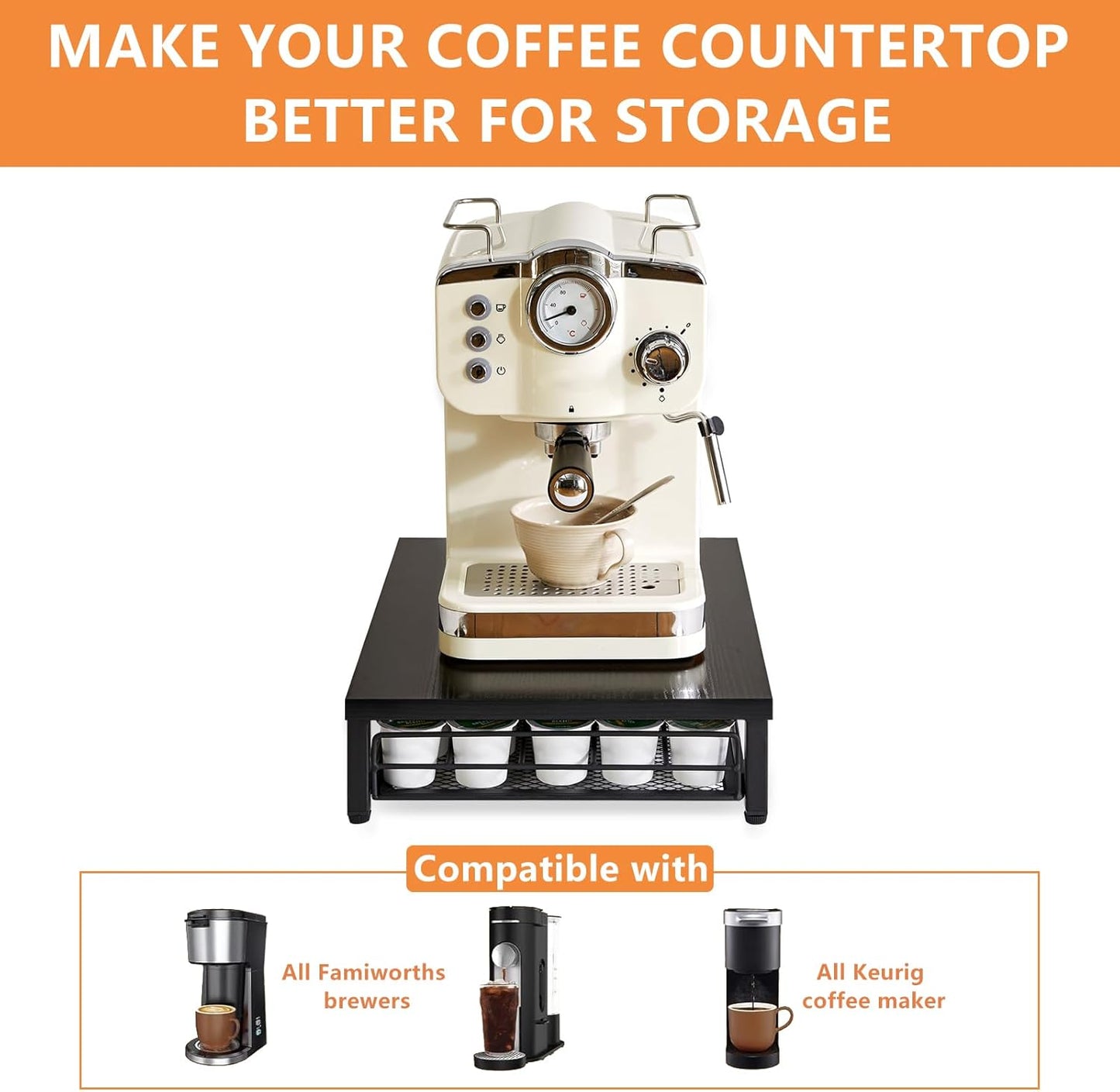 IBUYKE Coffee Pod Drawer Holder for K Cup, 35 Capacity Storage Organizer for Home Kitchen