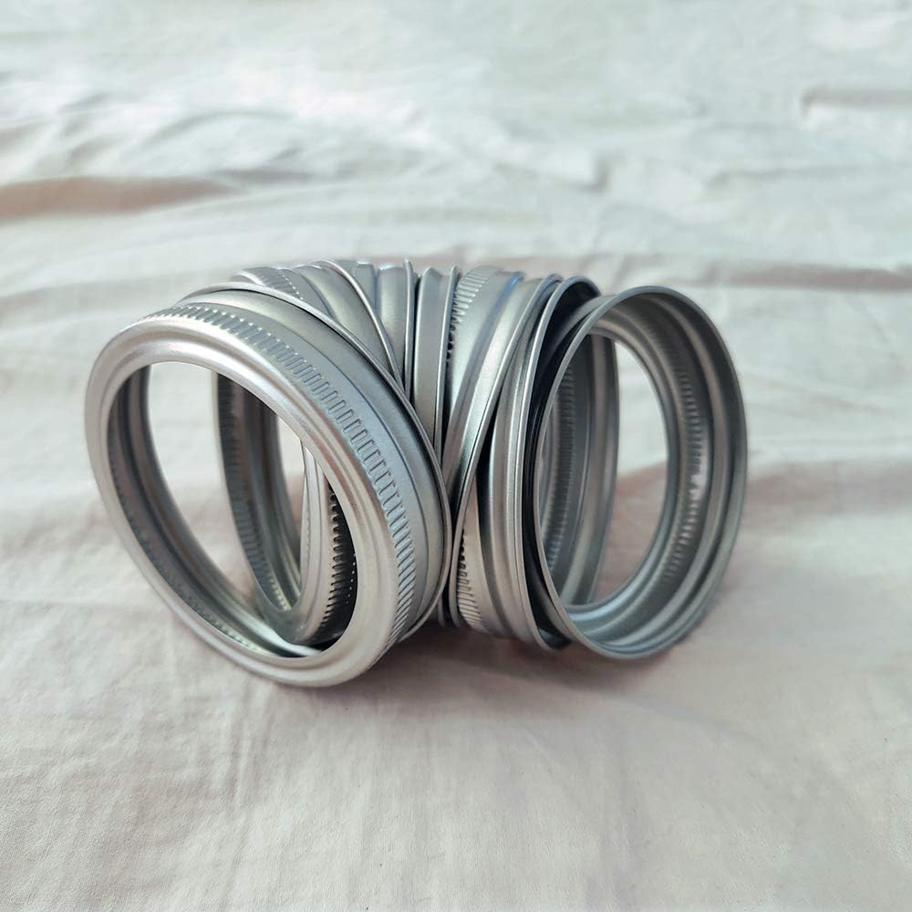 20pcs Rust Resistant Silver Mason Jar Replacement Rings, 87mm Wide Mouth Bands for Canning Lids and Storage