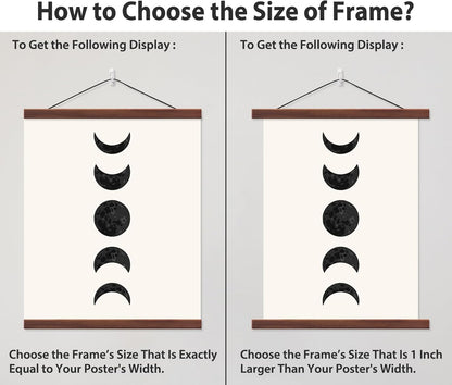 14x14 14x20 14x24 HONKKI Magnetic Poster Hanger Frame for Movie Music Posters Wall Art,Walnut Wood Picture Frames