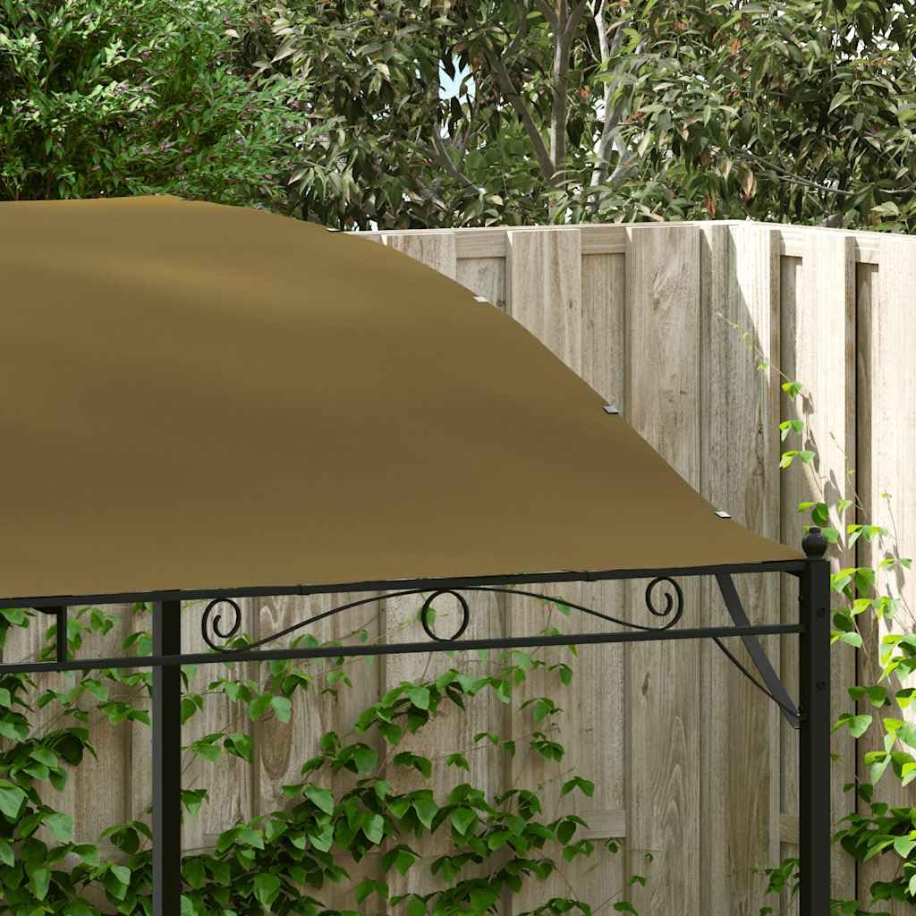 Gazebo Set of 2 Taupe Steel and Polyester, Large Rectangular Outdoor Canopy for Patio, Garden, UV Resistant, Easy Assembly Lawn Structures