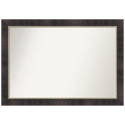 Amanti Art Bronze Bathroom Mirror for Over Sink, 29x41 Odin Antique Bronze Rectangle Vanity Mirror, Large Modern Wood Frame, Hangs Horizonally and Vertically, Bathroom Wall Decor, Non-Beveled Edge
