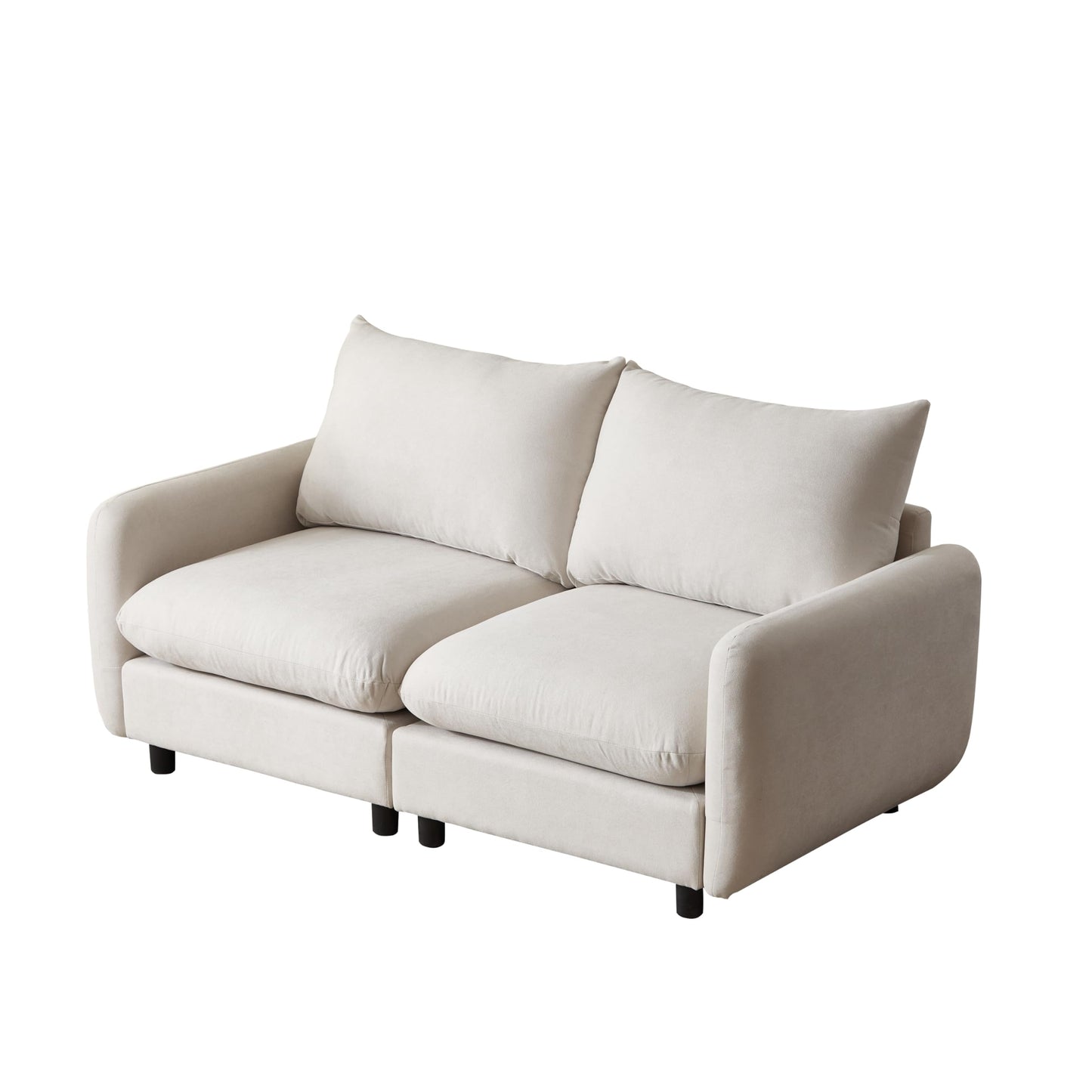 Christopher Knight Home Bricez 69" Loveseat, Upholstered Sofa, Modular Couch, Oversized Loveseat, Spacious Seating Sofa Couch, Comfort Sectional Corner Wooden Chair for Living Room Home Office, White