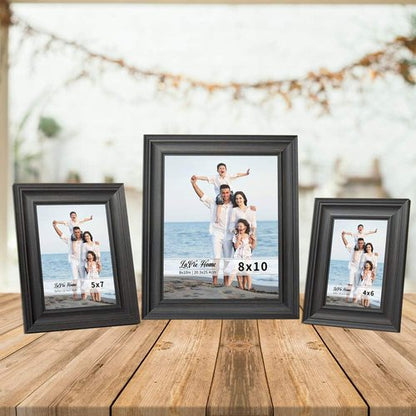 LaVie Home 5x7 Picture Frame - Rustic Black Photo Frame Set with High Definition Glass for Wall & Table Display
