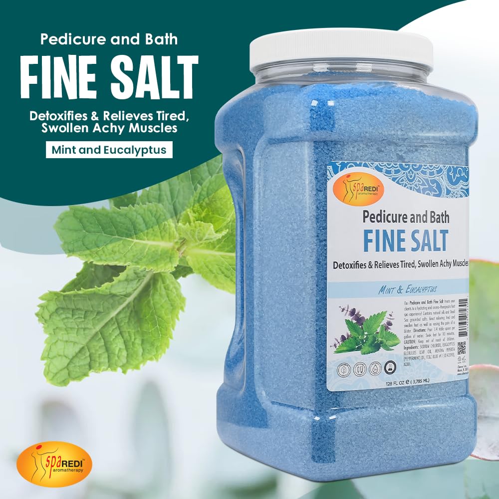 SPA REDI - Detox Foot Soak Pedicure and Bath Fine Salt, Lavender and Wildflower, 128 Oz - Made with Dead Sea Salts, Argan Oil, Coconut Oil, and Essential Oil, Hydrates, Softens and Moisturizes