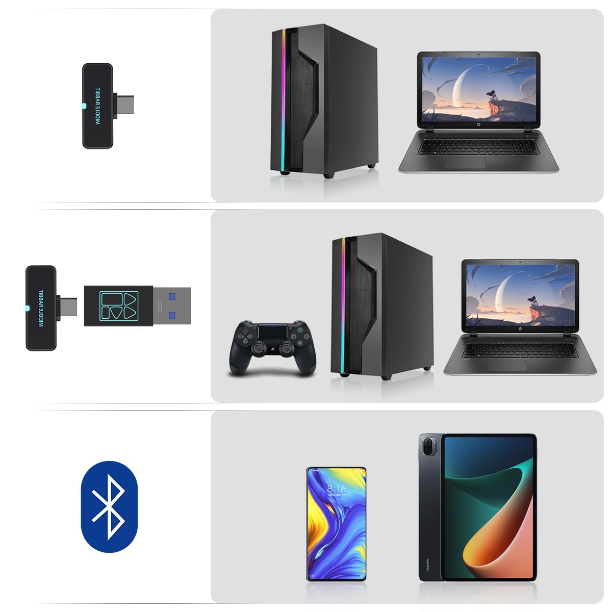 FEDIKER SW4 Pro Wireless Earbuds for PC/Computer/Laptop/Mobile - Dongle & Bluetooth - 20ms Low Latency - 4 Mics – Gaming - Work Headset/Headphones for Office