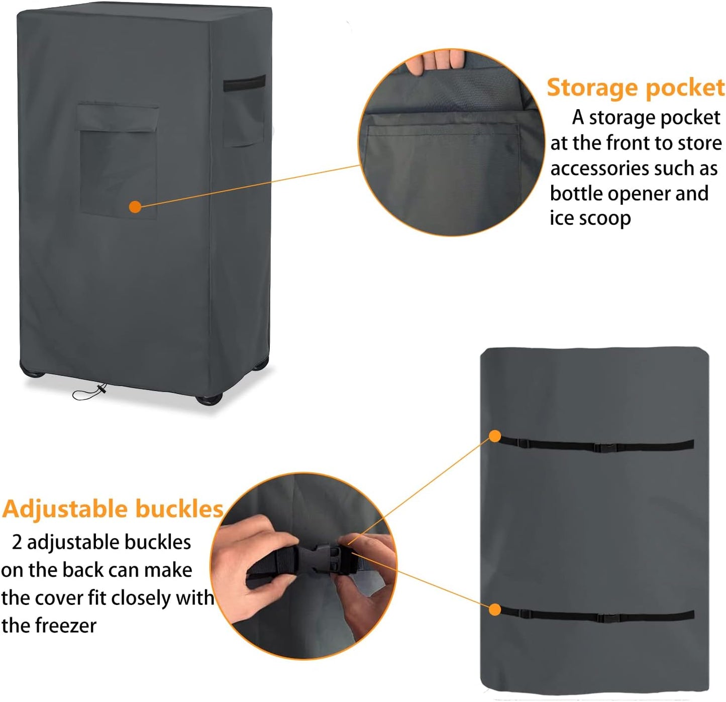 Heavy Duty Waterproof Evaporative Cooler Cover for MC26A, 21"L x 15"W x 32"H Swamp Evaporative Cooler Cover, Grey