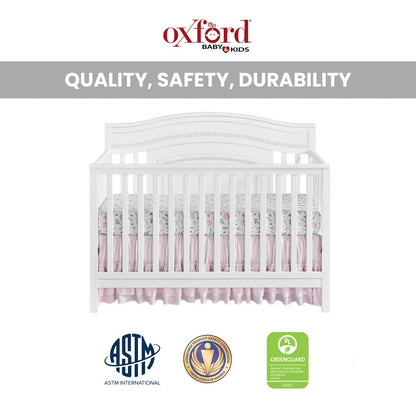 Oxford Baby Briella 4-in-1 Convertible Baby Crib, White, GreenGuard Gold Certified