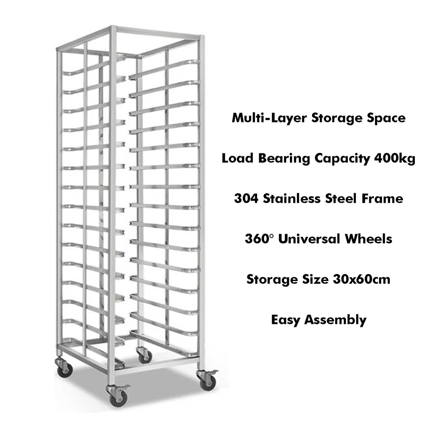 uhyOHF 12-Tier Bakery Rack - Rolling Speed Cart for Cooling & Drying Food Trays, Fits Half/Full Sheet Pans, Heavy-Duty Kitchen,