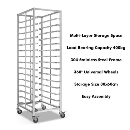uhyOHF 12-Tier Bakery Rack - Rolling Speed Cart for Cooling & Drying Food Trays, Fits Half/Full Sheet Pans, Heavy-Duty Kitchen,
