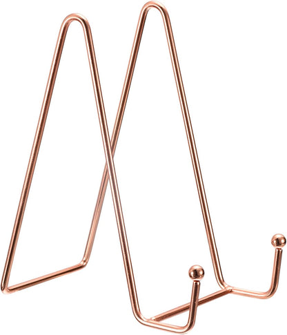uxcell Plate Stand for Display, 3Pcs 6 Inch Iron Easel Holder for Decorative Plates, Picture, Photo, Book, Rose Gold
