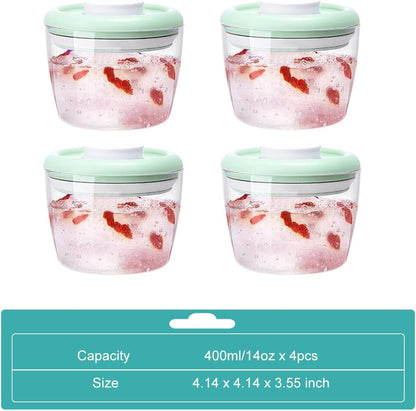 Overnight Oats Containers with Lids - 14oz 400ml Set of 4 Meal Prep Containers, Airtight Leakproof Reusable Food