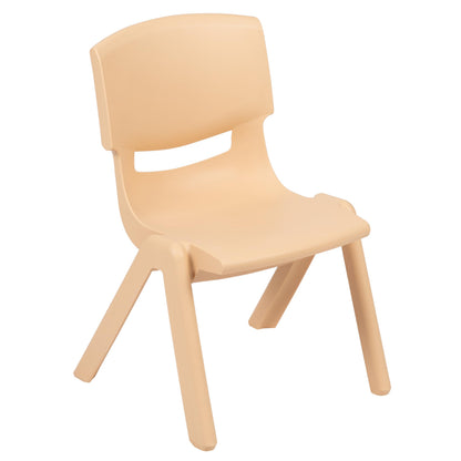 BizChair 24" W x 48" L Rectangular Natural Plastic Height Adjustable Activity Table Set with 6 Chairs