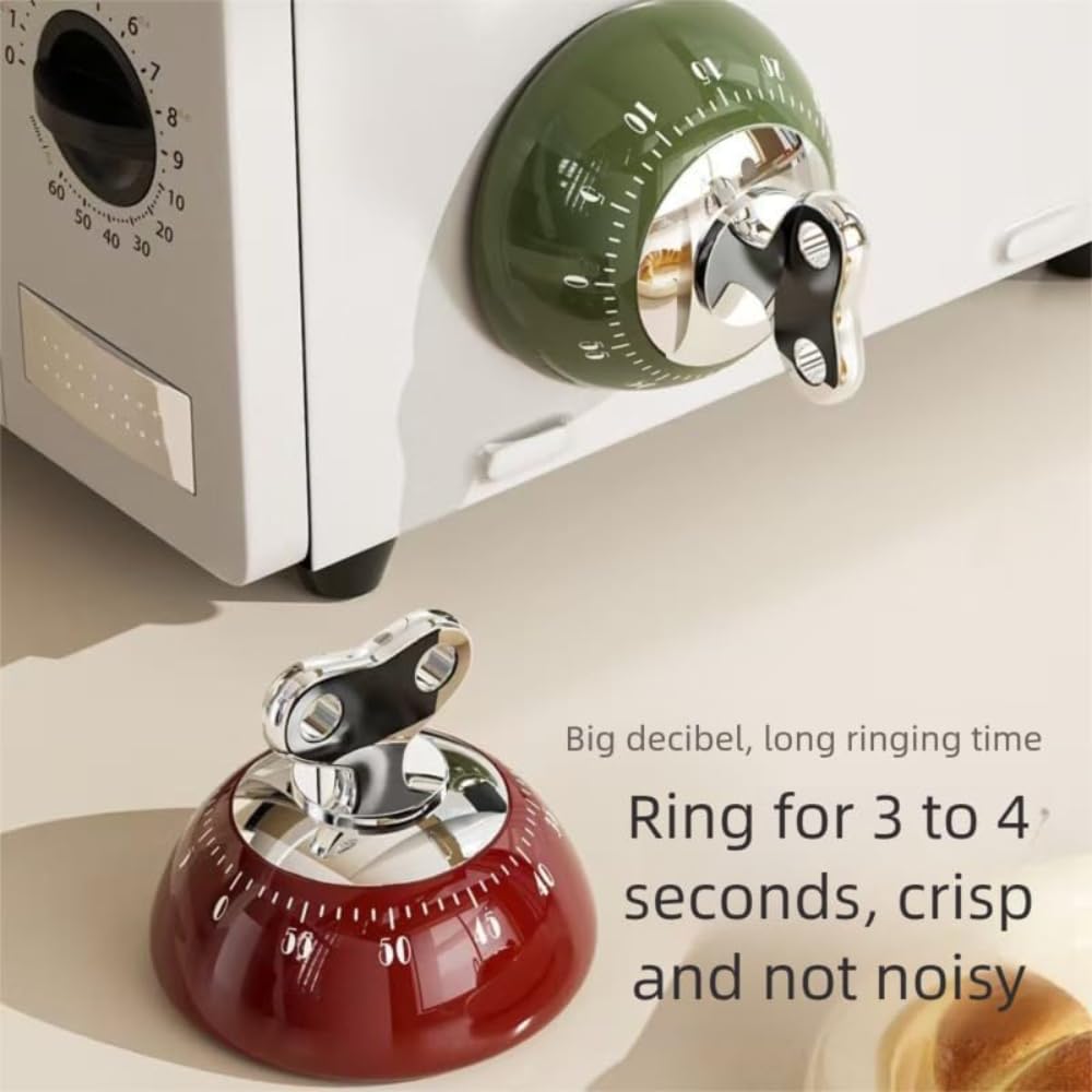 Kitchen Timers for Cooking,100% Mechanical Cooking Timer,Retro Cooking Timer,No Batteries Required,Magnetic Back.(Green)