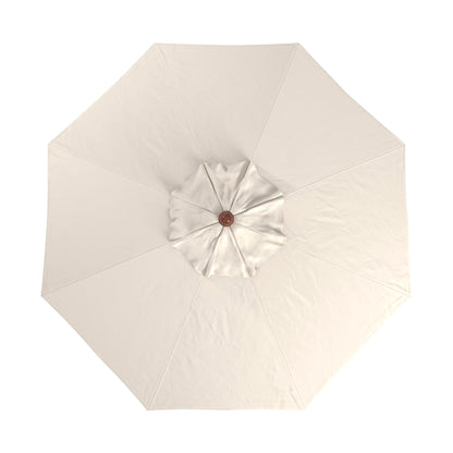 California Umbrella 9' Premium Commercial Hardwood Patio Umbrella, Manual Lift With Sunbrella Natural Fabric