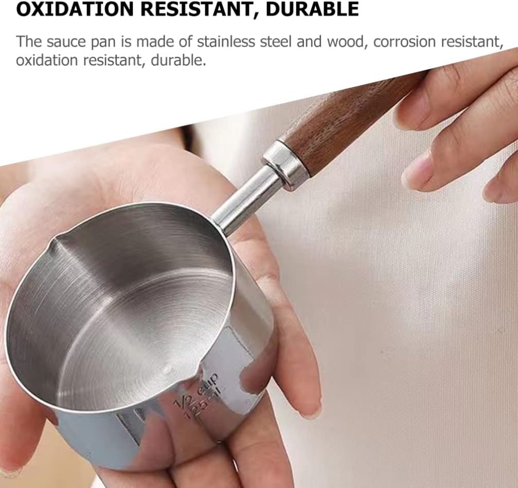 SHERCHPRY Small Pot with Oil Cooking Ladle, Reusable Saucepan for Stove Top Cooking