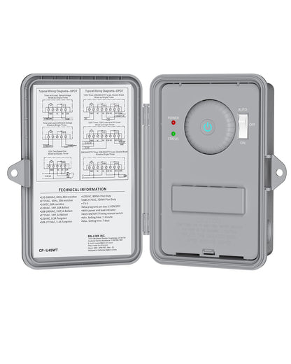 BN-LINK Pool Pump Timer, Heavy Duty Outdoor Smart Wi-Fi Timer Box, 2HP 40A Max, 120, 240, 277 VAC, for Pool Pump, Water Heater, Fans, SPA, Compatible with Smart Phone, Alexa, Google Assistant