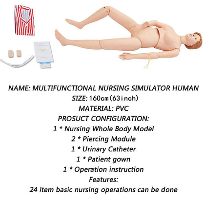 Nursing Skills Training Manikin Medical Mannequin for Training, Medical Mannequin for Training for Clinical Skills Training and Patient Care Teaching Education Pratice (Male)(Female)