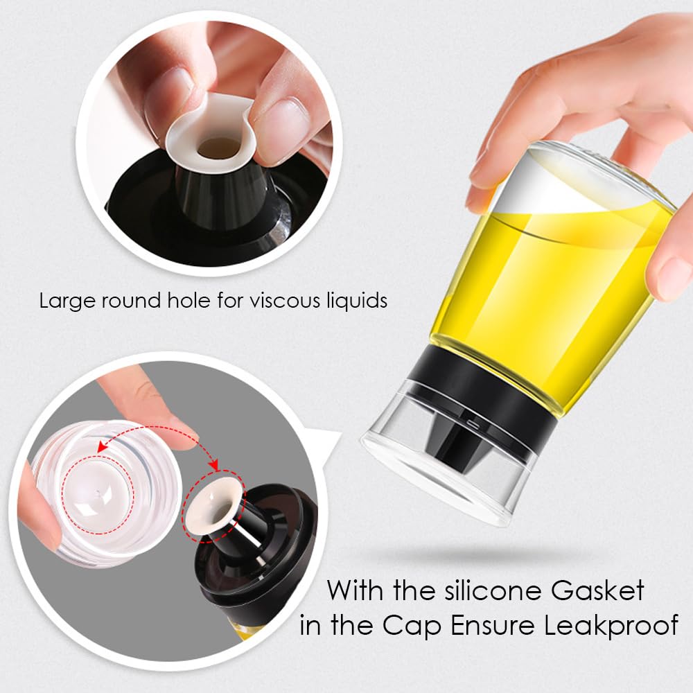 TINMIX Leak-proof Oil Dispenser Bottle for Outdoor Camping, 160 ml/5.4 oz Glass Olive Oil and Vinegar Cruet, Well Sealed for Picnic Kitchen, 1 Pack