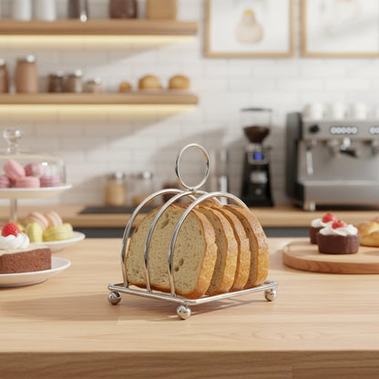 BESTYASH Stainless Steel Toast Holder Rack 2-Pack Countertop Bread Stand Organizer for Kitchen and Restaurant Multipurpose Bread Slices Storage and Display