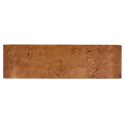 SAFAVIEH Couture Collection - Tessly Walnut Burl Veneer Console Table, Curved Waterfall Design, Fully Assembled (SFV5550A)