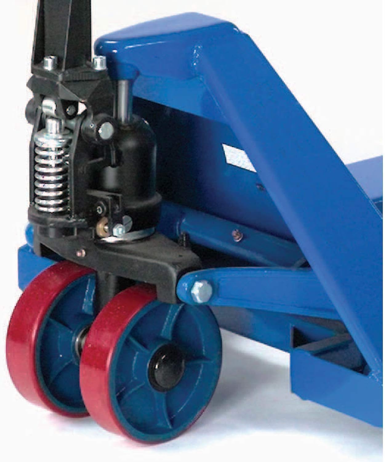 Global Industrial High Capacity Pallet Jack with 27" W x 48" L Forks, 6600 Lb. Capacity, Manual Duty Truck for Warehouse, Manufacturing and Retail, Blue Powder Coat Finish