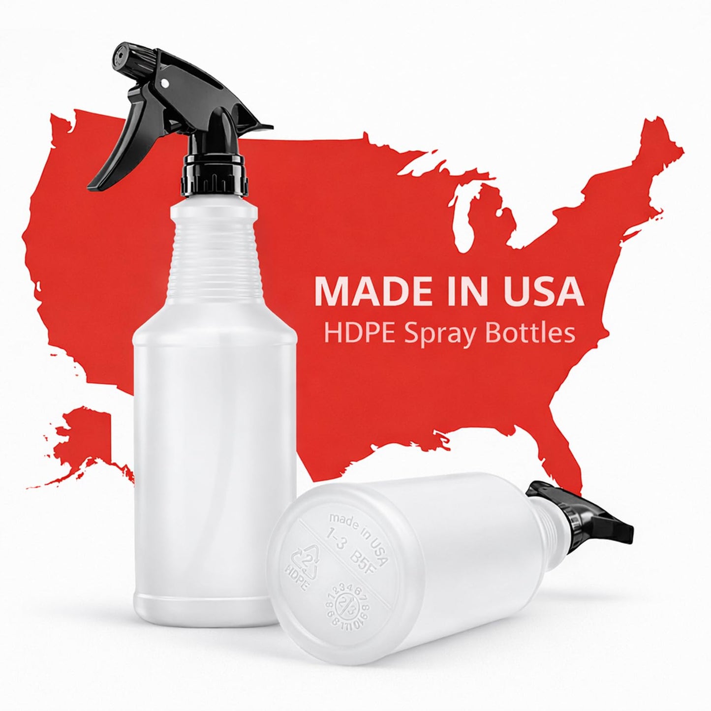 Bar5F Spray Bottles, 24oz, 3 Pack, Chemical-Resistant, BPA-Free, Compatible with Vinegar, Rubbing Alcohol, Cleaning Solutions, Non-Toxic HDPE Bottle for Plants, Pet, BBQ, Auto Detailing, Made in USA