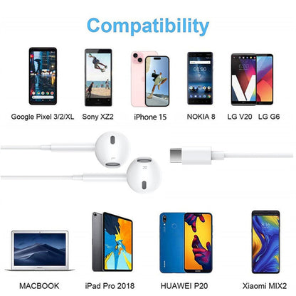 2 Pack USB C Headphones for iPhone 17, Type C Earbuds Wired Earbuds with Microphone & Remote Control Noise Cancelling Earphones, Compatible with iPhone 17 Pro Max, iPad Pro, Most USB C Jack Devices