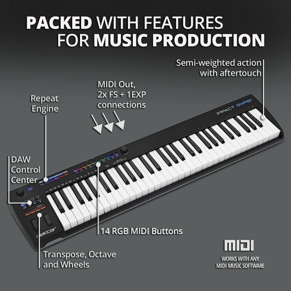 Nektar Impact GXP61 61-Key Keyboard Controller