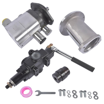 Hydraulic Wood Log Splitter Pump Kit - 22 GPM, 2 Stage 4000 PSI Aluminum Gear Pump with 3600 RPM, Includes Hydraulic Directional Control Valve, Coupling, Installation Base, and 3/4" NPT Outlet