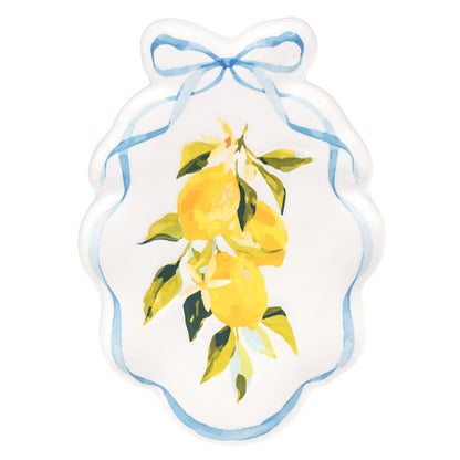 10 Strawberry Street Amalfi Lemon Ribbon Oval Platter, 14" x 10"