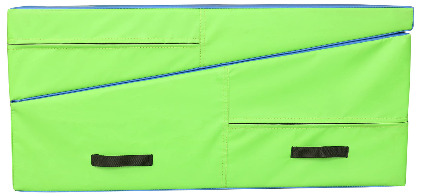 PRISP Folding Incline Gym Mat - Extra Long 71 x 30 x 14 in Wedge Gymnastics Tumbling Mat for Kids