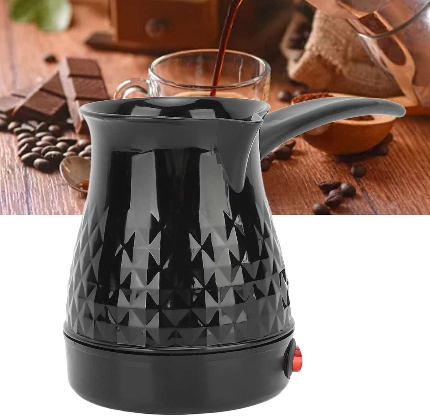 600ml Stainless Steel Coffee Maker - Anti Scald Even Heating Electric Coffee Pot with Removable Handle