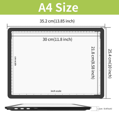 YINGWOND Rechargeable A4 Light Pad with Stand,7100LUX Magnetic Diamond Art Light Board,3 Light Colors,Adjustable Brightness,Portable Wireless Light Box for Tracing,Drawing,Sketching