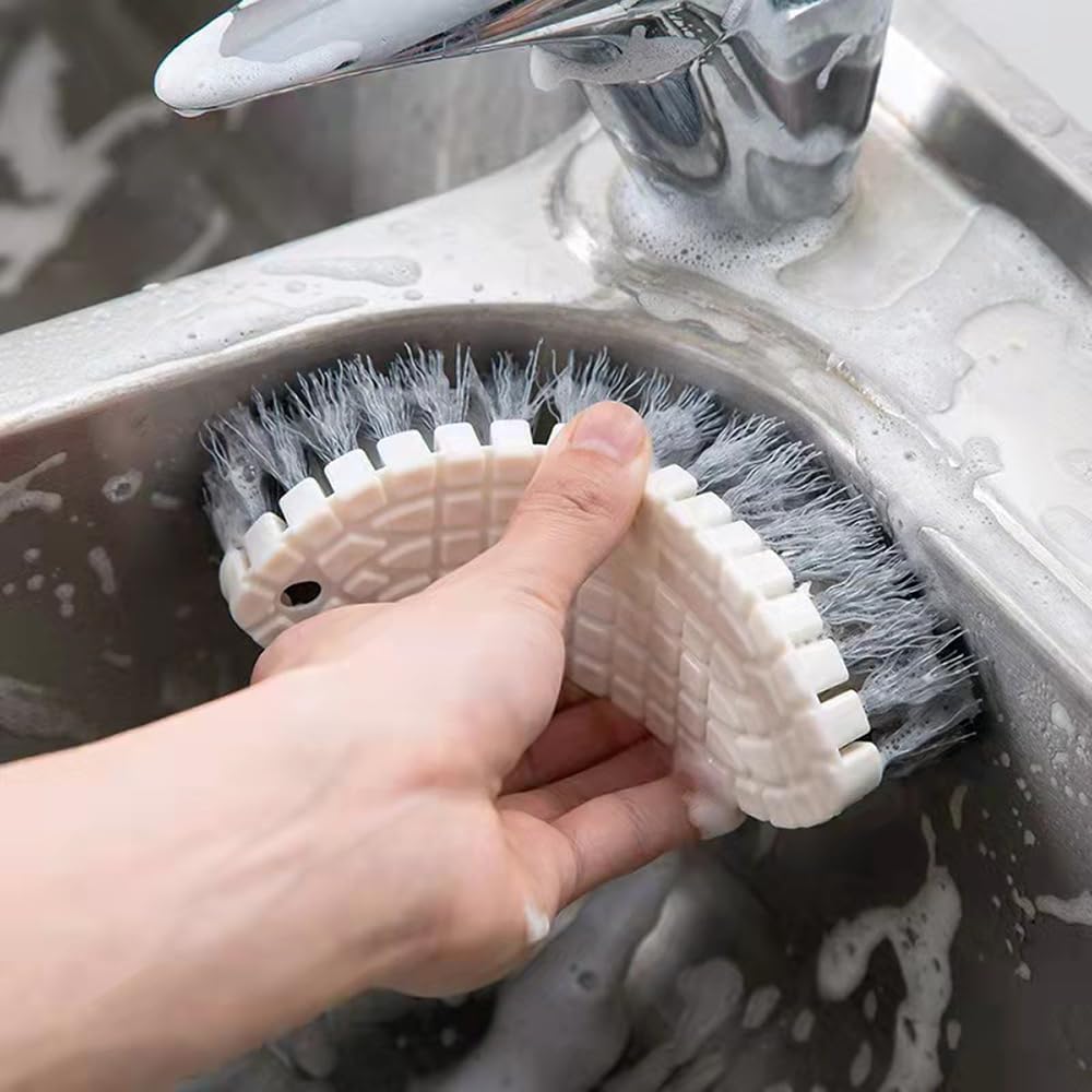 ChenShuo Multi-Purpose Heavy Duty Scrub Brush, Hand Held Stiff Bristle Brush, 2 Pack