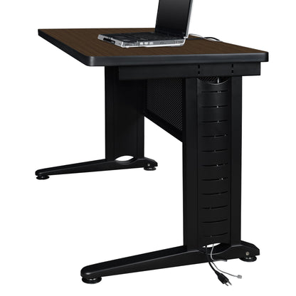 Regency Fusion 72 x 24 Teachers Desk with Single Pedestal Drawer Unit- Neo Walnut