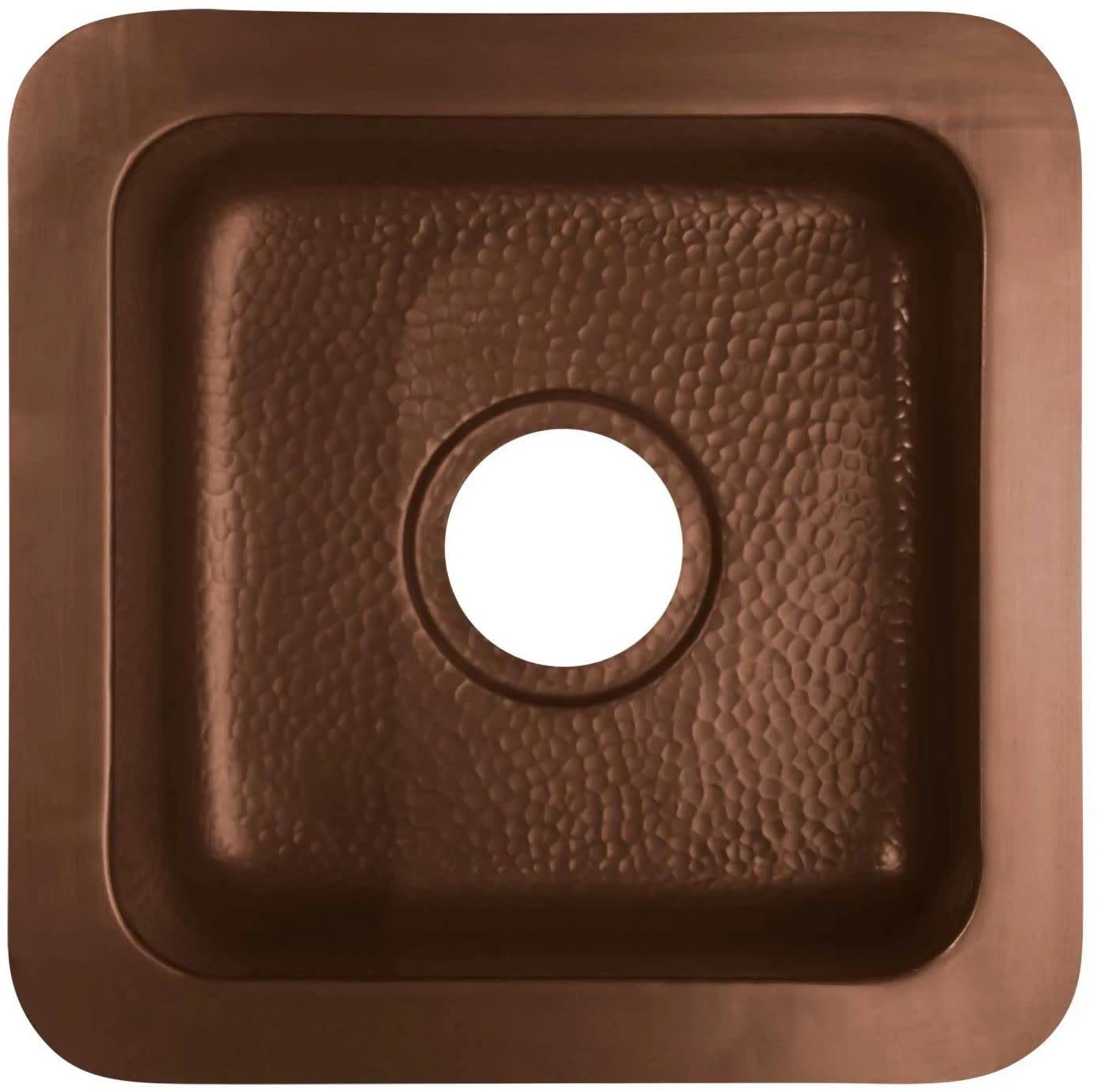 Signature Hardware 417007 Merrick 15" Drop In Single Basin Copper Kitchen Sink